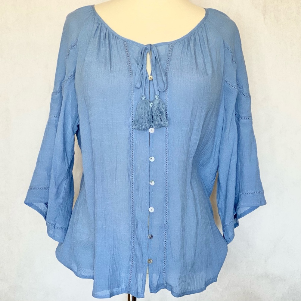 NWT Adiva Drawstring Peasant Top